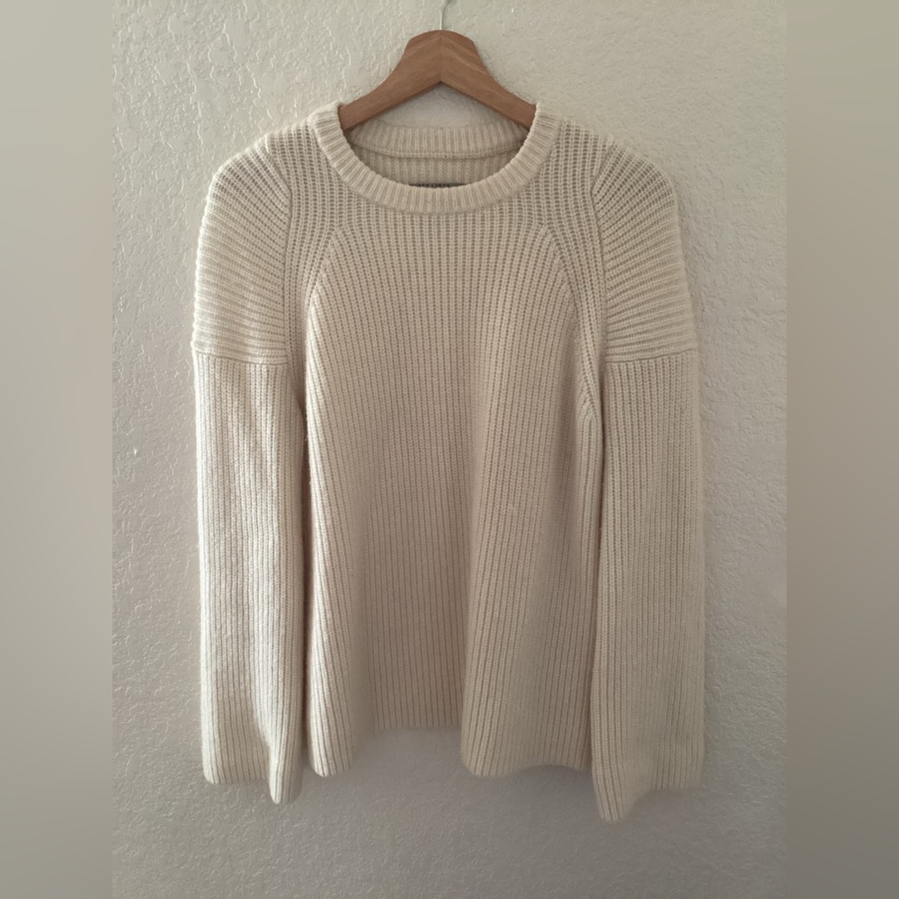 AllSaints Cable Knit Jago Crew Neck Sweater in Cream XS